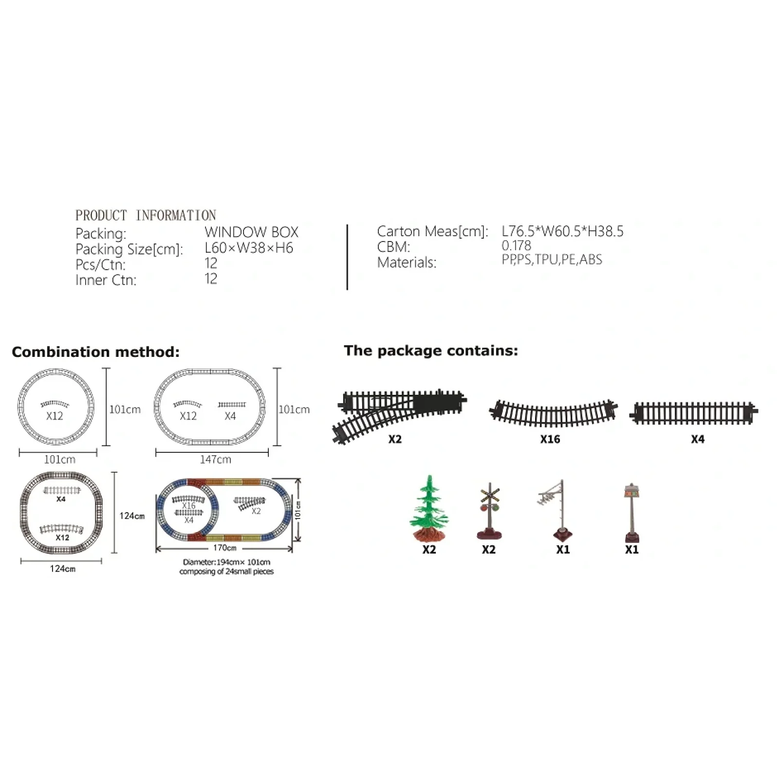 Ігровий набір Fenfa Залізниця 1601C UA