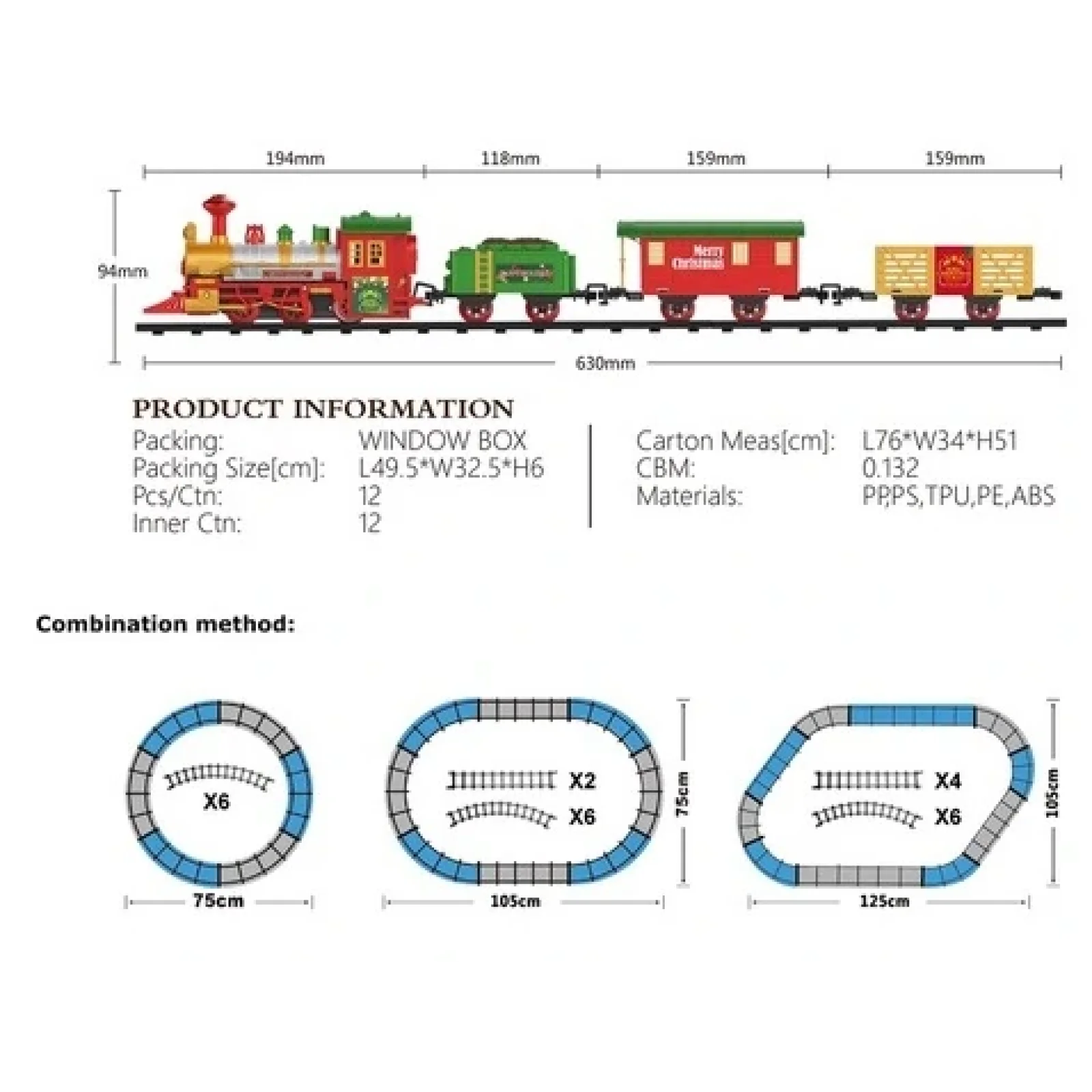 Ігровий набір Fenfa Новорічна залізниця 1603B-2A UA