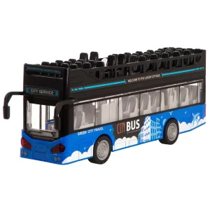 Іграшка DIY Toys Інерційний двоповерховий автобус зі звук. та світл. ефектами, дверцята відкриваються UA