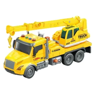 Іграшка CARS S Будівельний кран жовтий 1:14 (рухомі частини, інерція, звук, світло, вихлоп) UA