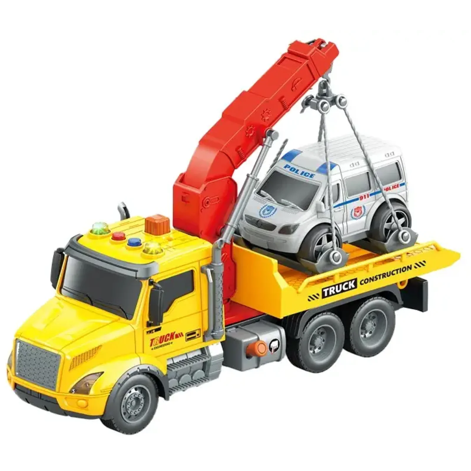 Іграшка CARS S Евакуатор жовтий 1:14 (рухомі частини, інерція, звук, світло, вихлоп) UA