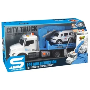 Іграшка CARS S Евакуатор блакитний 1:14 (рухомі частини, інерція, звук, світло, вихлоп) UA