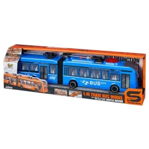 Іграшка CARS S Трамвай блакитний 1:16 (інерція, звук, світло, двері відчиняються) UA