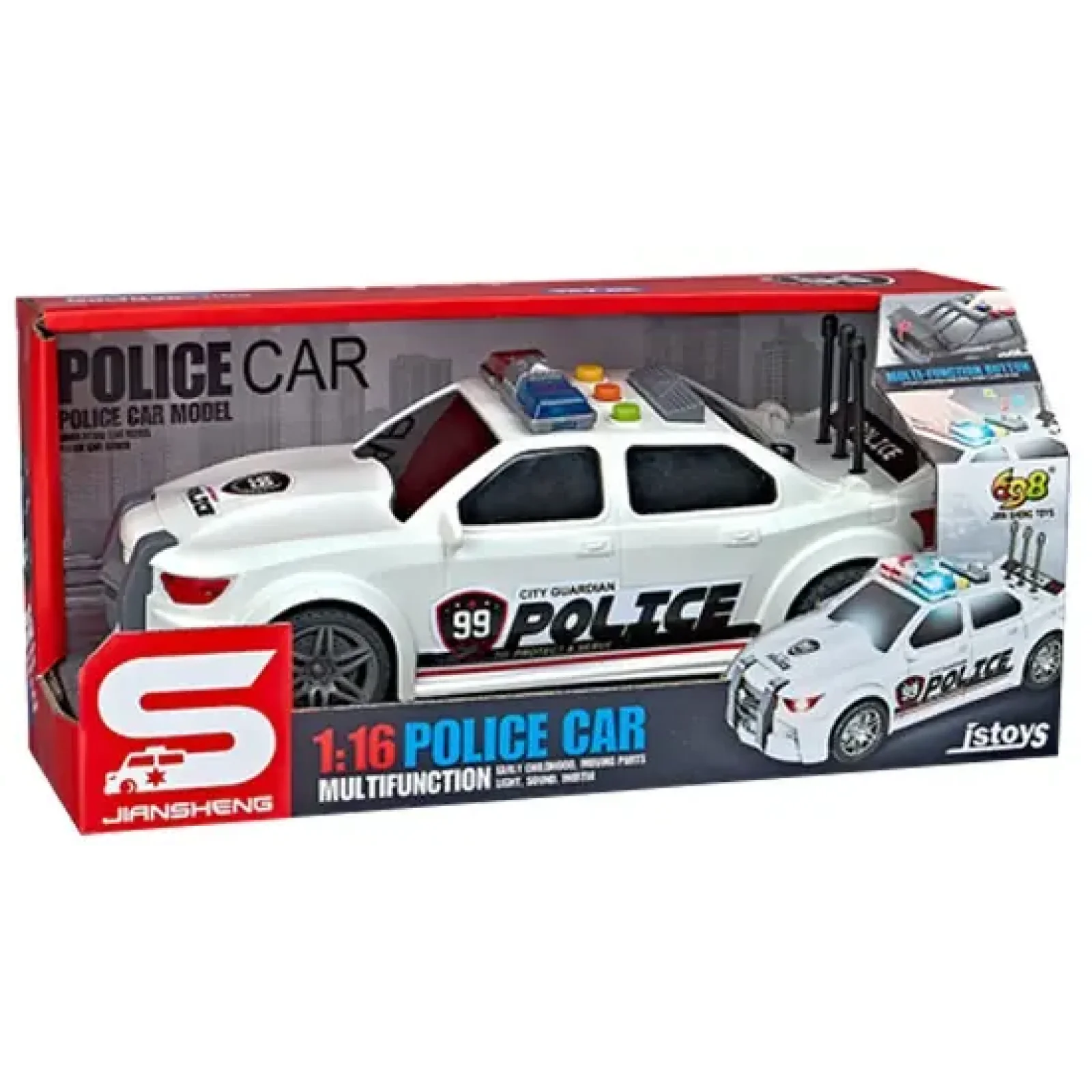 Іграшка CARS S Поліцейська машина чорна 1:16 (інерція, звук, світло, багажник відкривається) UA