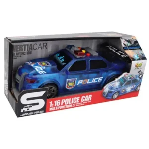 Іграшка CARS S Поліцейська машина синя 1:16 (інерція, звук, корпус світиться, багажник відкривається) UA