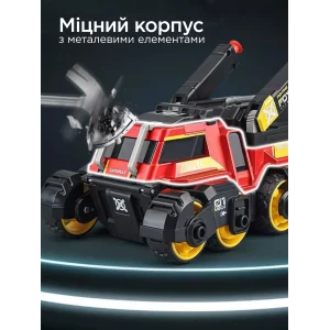 Іграшка CARS S Бойова машина 3в1 Pull-back з катапультою та гарматами, зі світлом та звуком 1:24, в асортименті UA