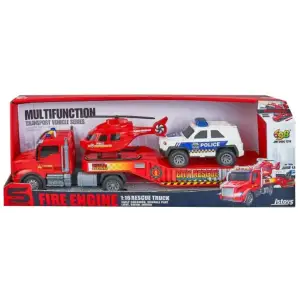 Игрушка CARS S Набор 2в1 Красный трал, вертолет и полицейская машина (CJ-5161010) UA