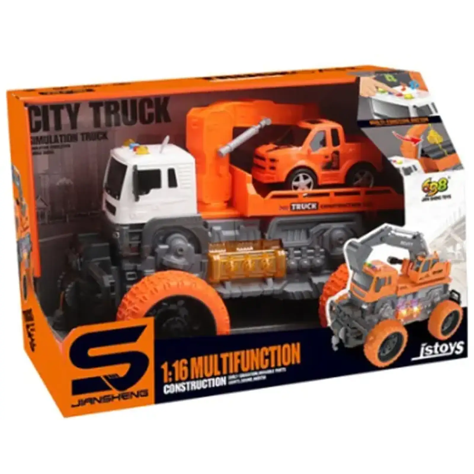 Игрушка CARS S Эвакуатор-внедорожник оранжевый с машинкой 1:16 (CJ-3989860) UA