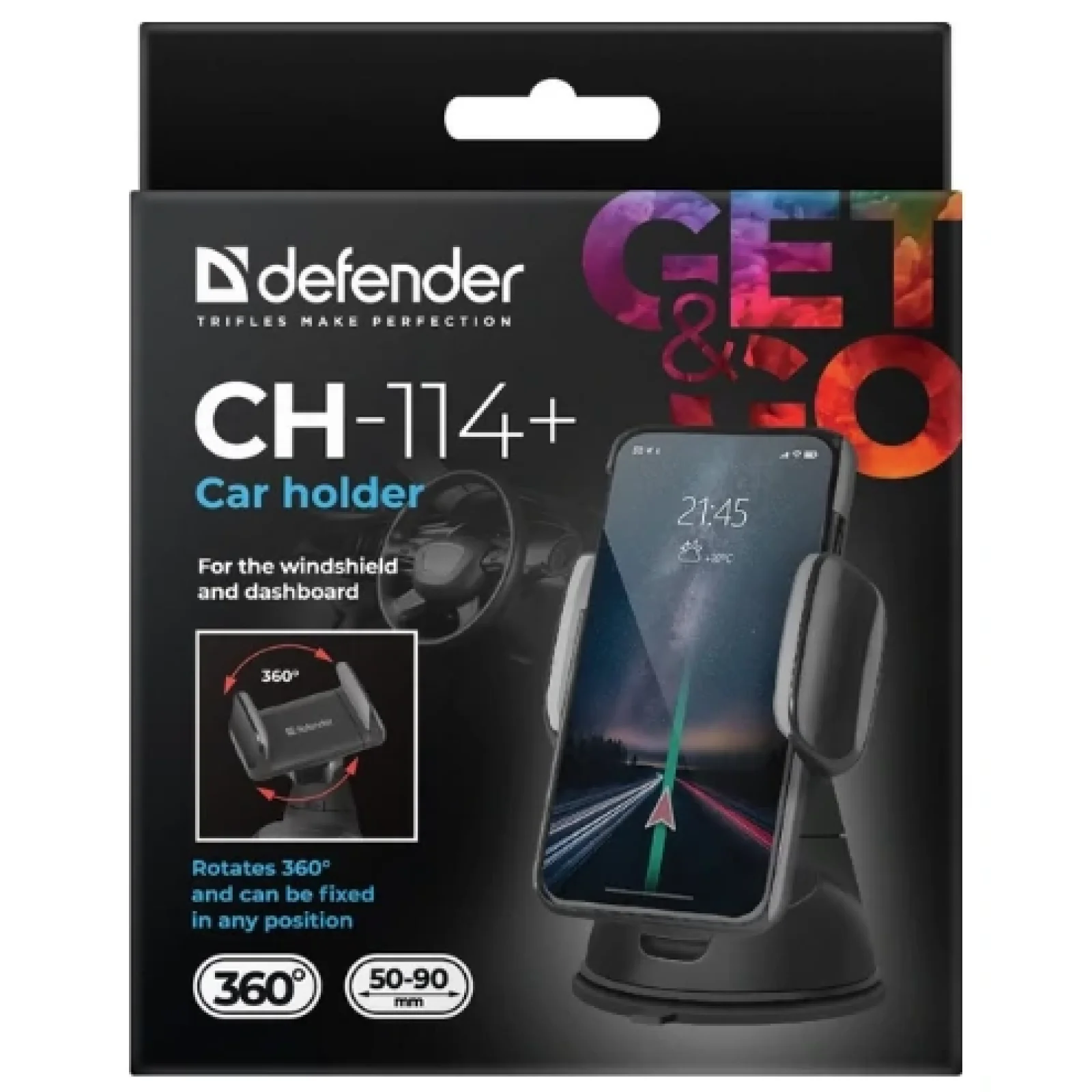 Автотримач Defender Car holder CH-114+ Black (29114) UA