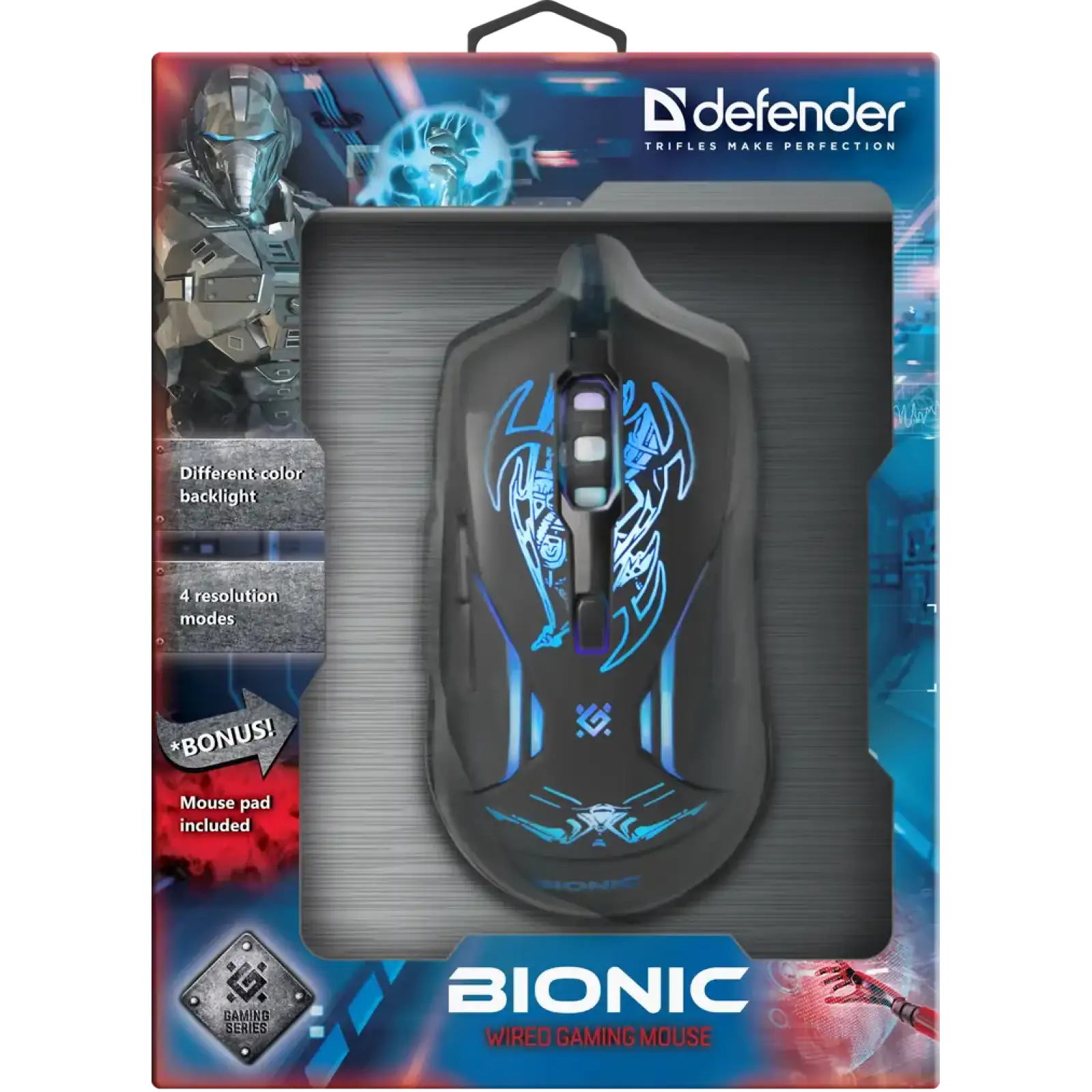 Набір DEFENDER (52250) Bionic GM-250L 6 кн., 3200dpi, ігр.килимок UA