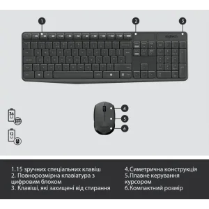Комплект LOGITECH MK235 Wireless Combo, US (920-007931) UA