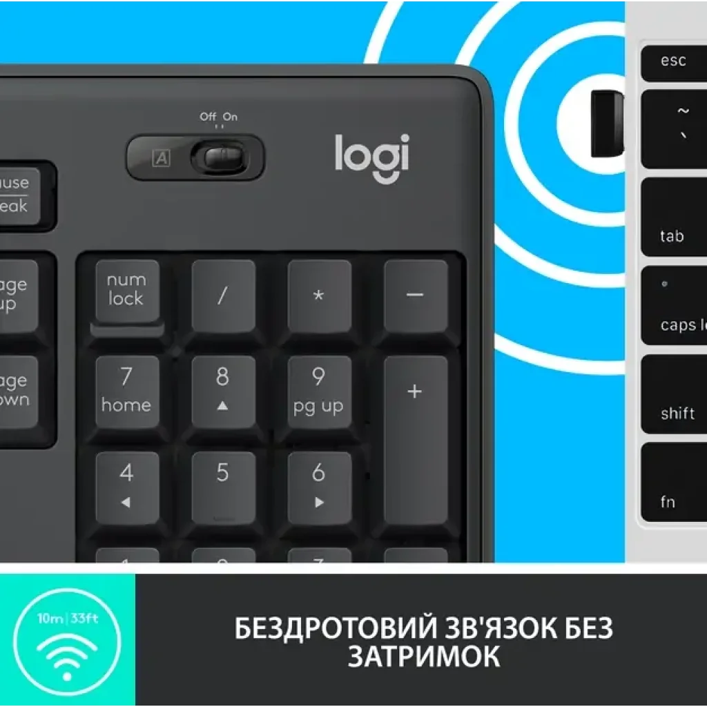 Комплект LOGITECH MK295 Silent Wireless Combo, US, Graphite (920-009800) UA