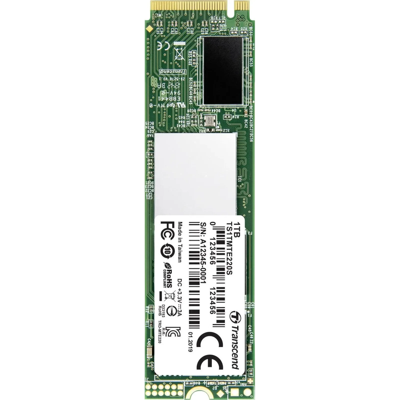 SSD накопитель TRANSCEND MTE220S 1TB PCIe 3.0 x4 M.2 TLC (TS1TMTE220S) UA