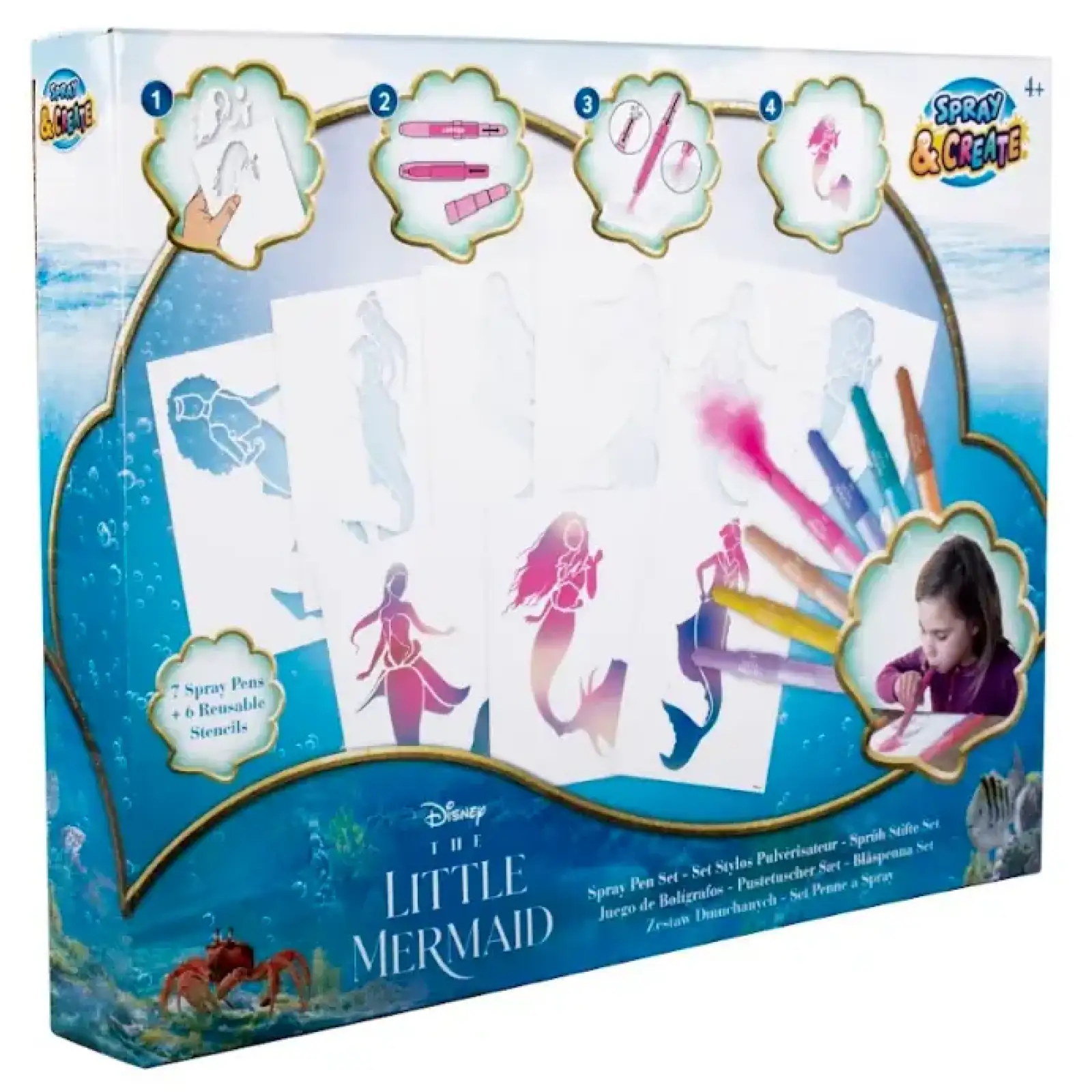 Набір Disney LITTLE MERMAID Спрей-ручки з трафаретами (TLM23364) UA