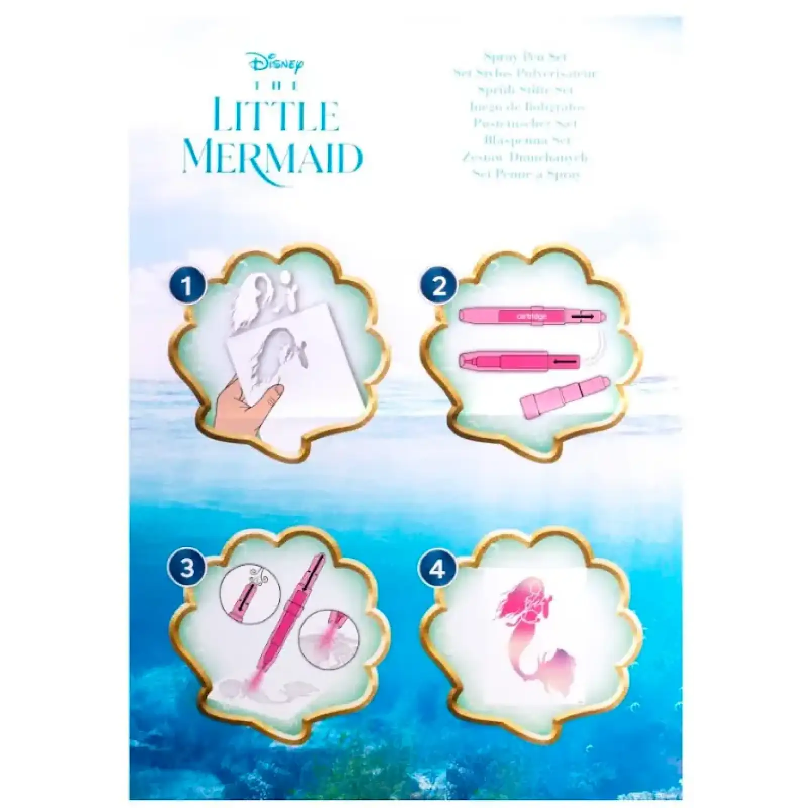 Набір Disney LITTLE MERMAID Спрей-ручки з трафаретами (TLM23364) UA