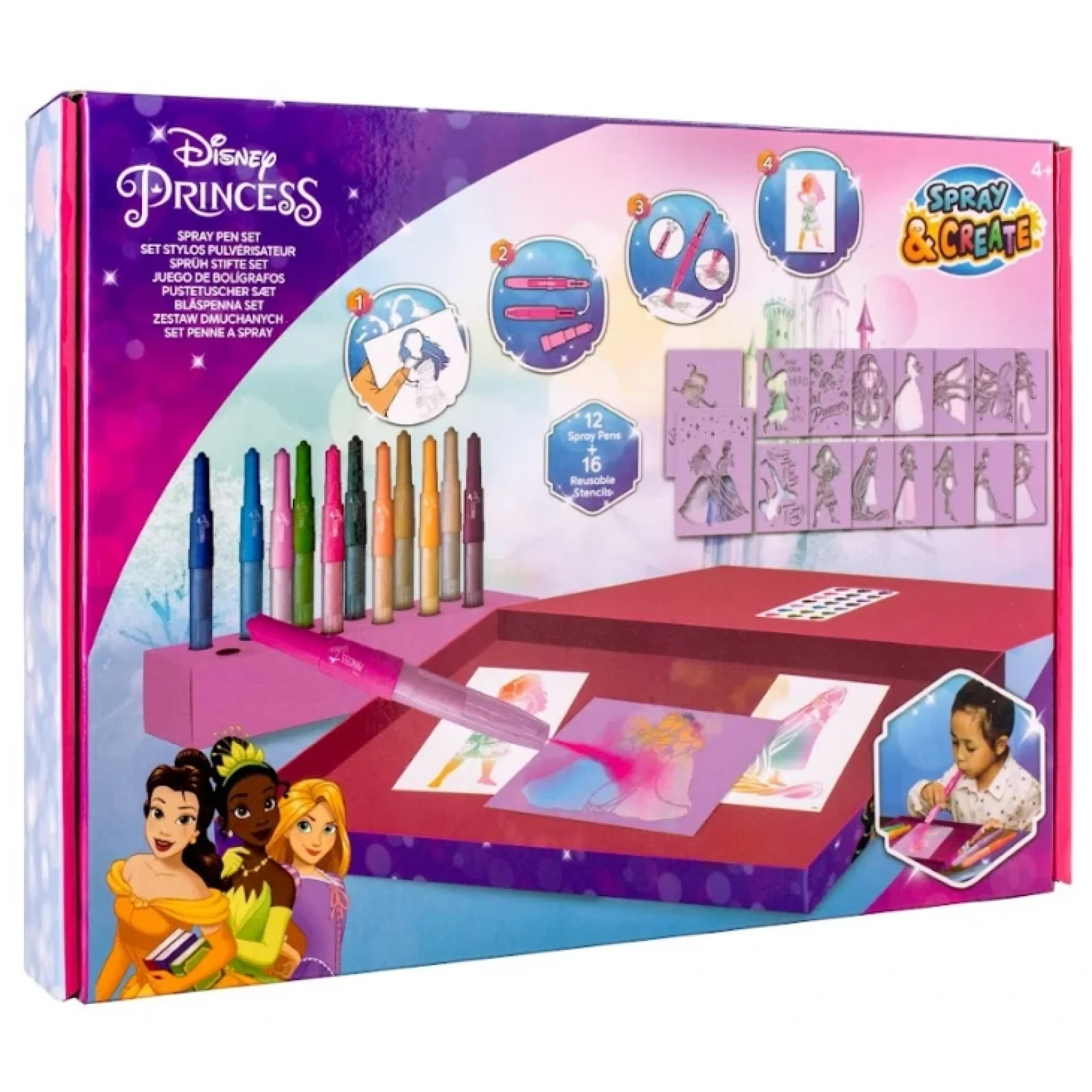 Набор Disney Princess Спрей-ручки с трафаретами Делюкс (DP22368) UA