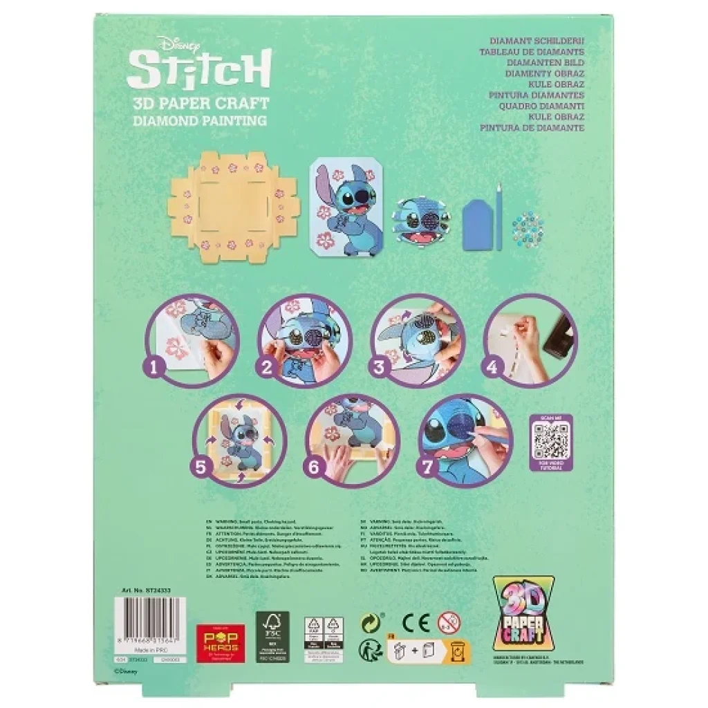 Набір Disney Мозаїка алмазна 3D STITCH у рамці UA