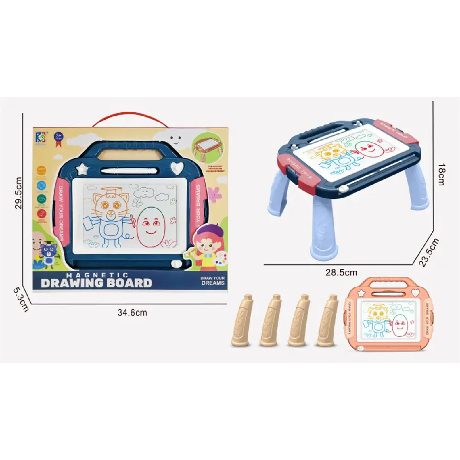 Магнитная доска для рисования на ножках DIY Toys UA