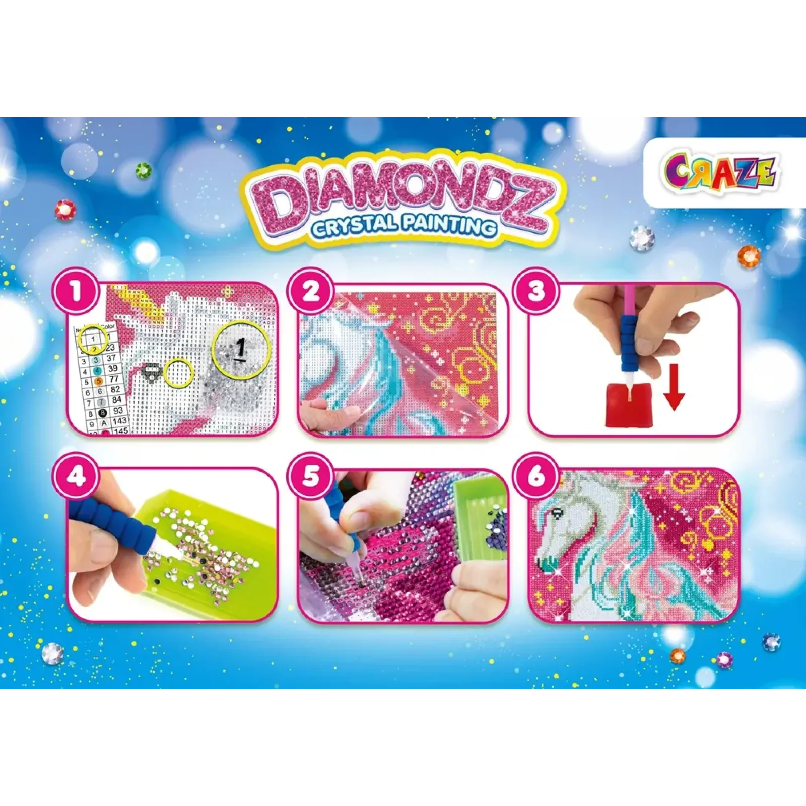 Набір для створення картини Craze Diamondz Єдиноріг зі стразами UA