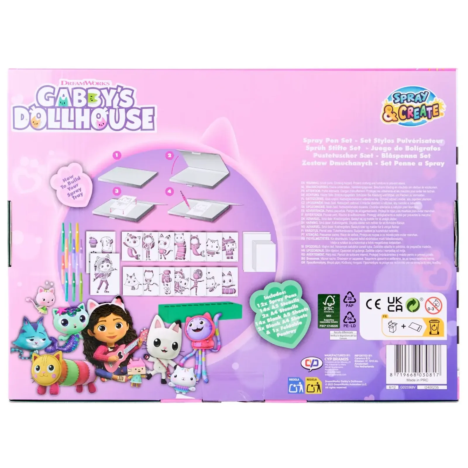 Набор Спрей-ручки с трафаретами Disney GABBY'S DOLLHOUSE Делюкс (GD23368) UA