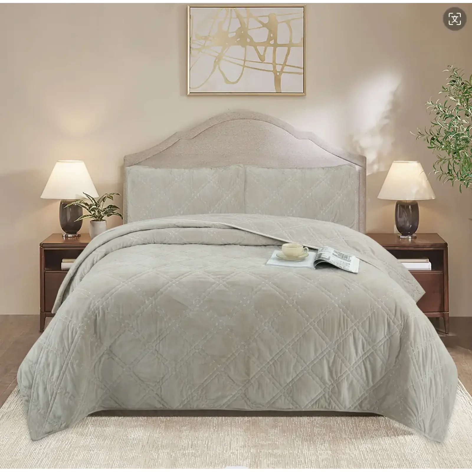 Покривало Soho 220x240 см VELVET Vip Romb Ivory UA