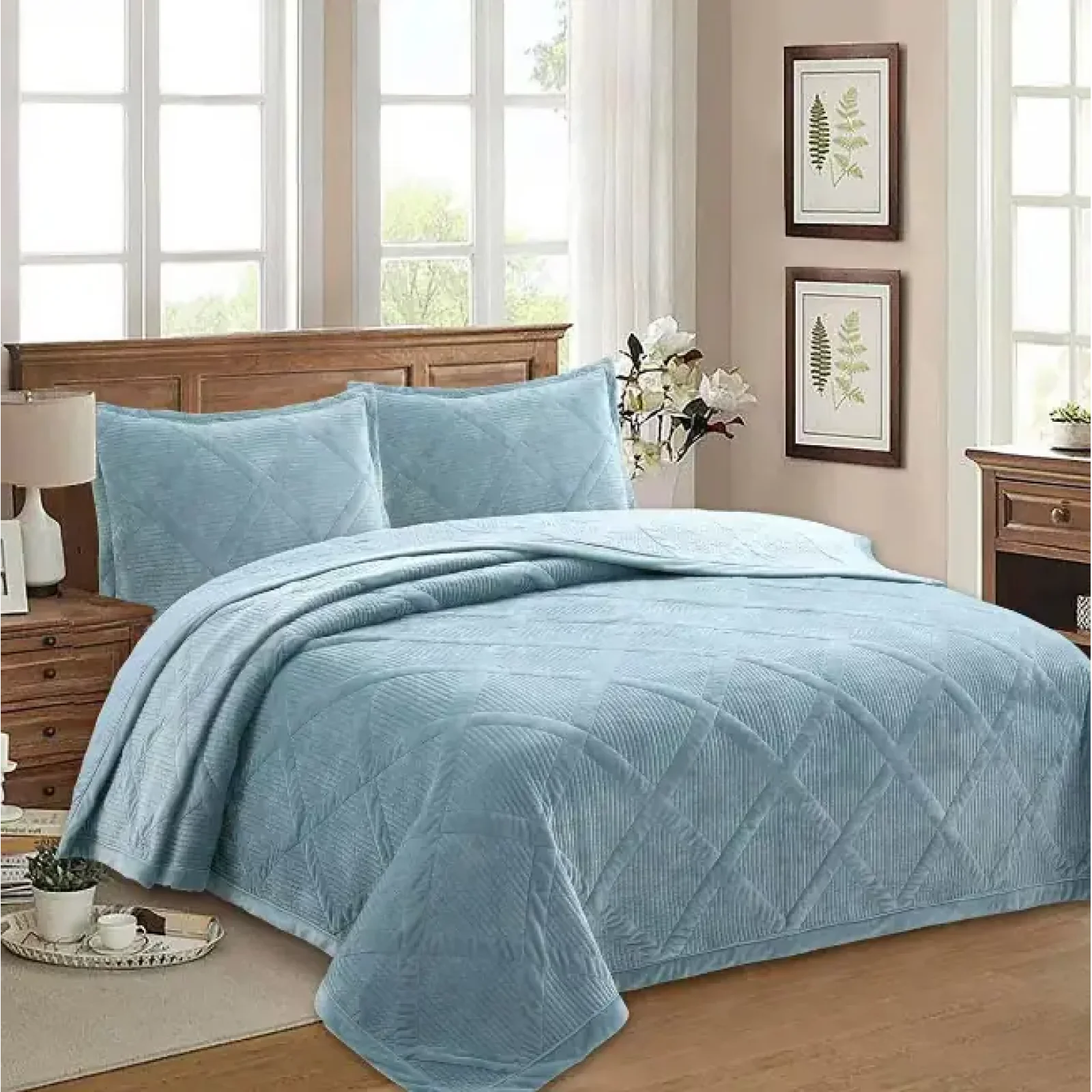 Покривало Soho 200х230 см Velur Blue UA