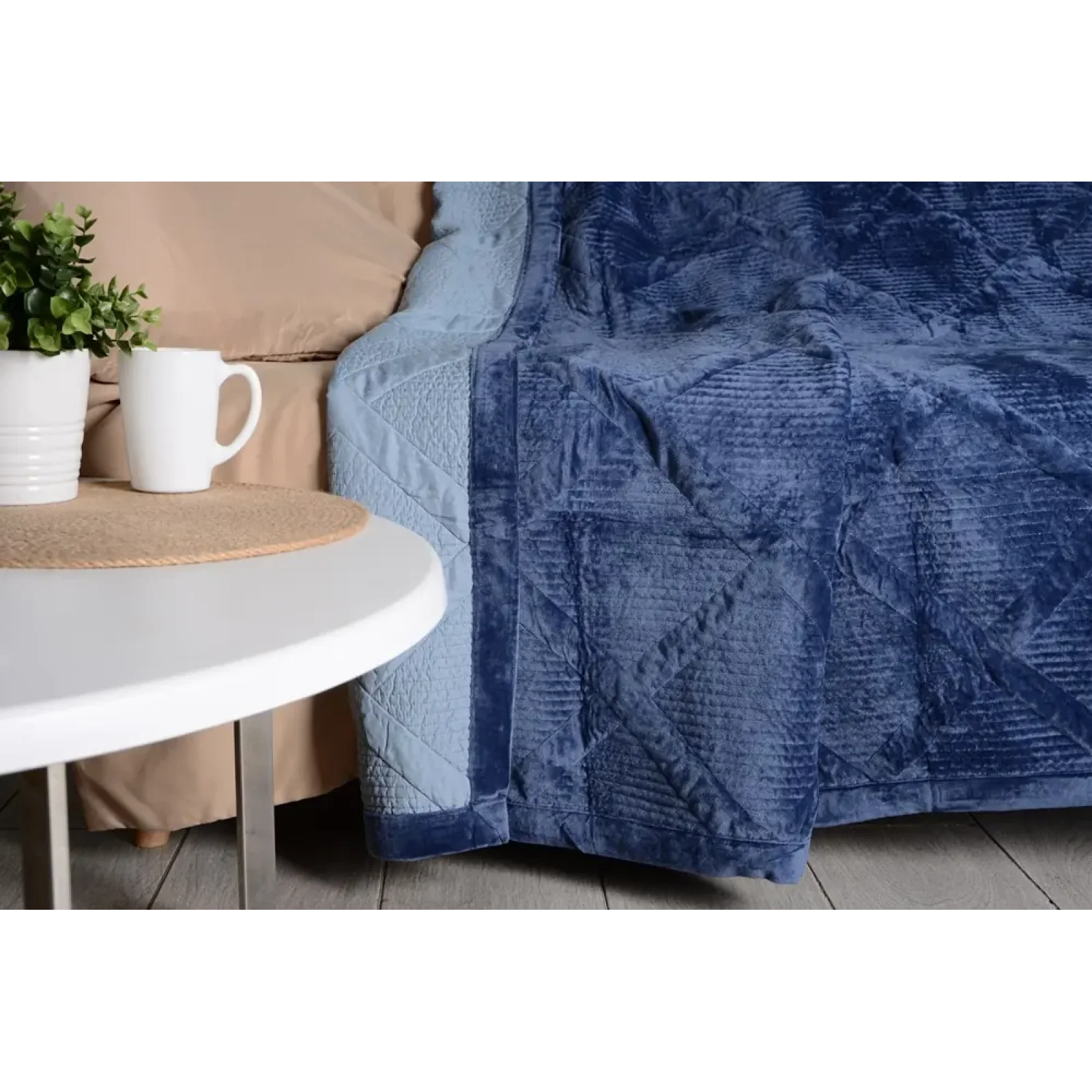 Покривало Soho 200х230 см Velur Deep Blue UA