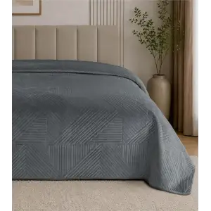 Покрывало Soho 220х240 см Velur Geometric Gray UA