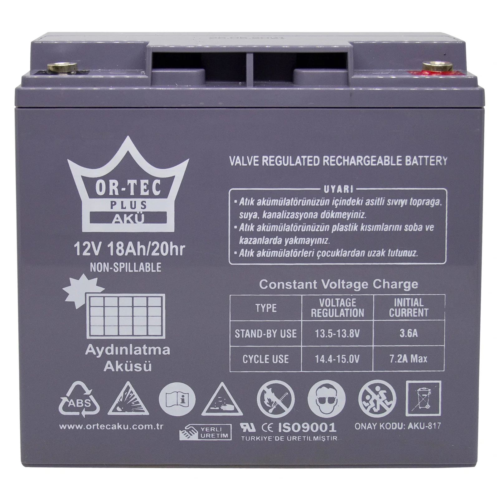 AGM аккумулятор OR-TEC 12V/18 AH AGM UA