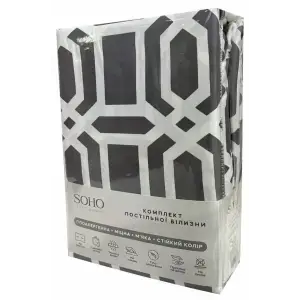 Комплект постельного белья Soho Полуторный 150х200 см Geometria Grey UA
