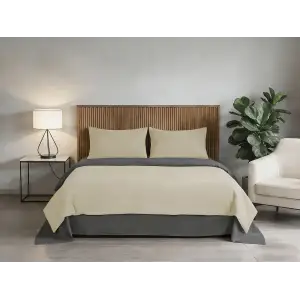 Комплект постільної білизни Soho Полуторний 150х200 см Beige/Dark gray UA