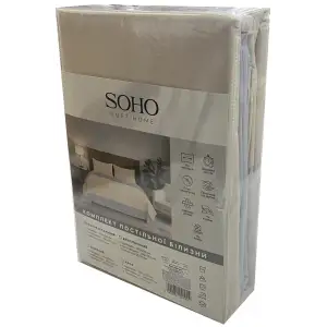 Комплект постельного белья Soho Семейный 150х200 см Beige/Light gray UA