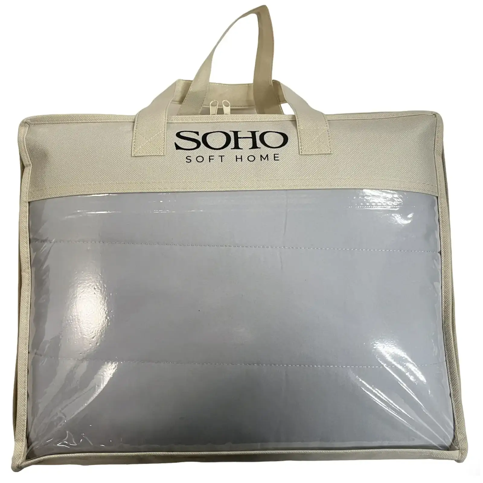 Комплект постельного белья с легким одеялом Soho Евро 200х220 см Light gray/Dark gray UA