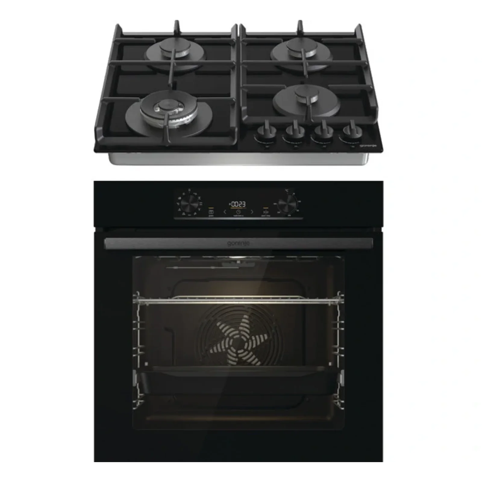 Электрический духовой шкаф Gorenje BO6735E05B + варочная поверхность GTW641EB UA