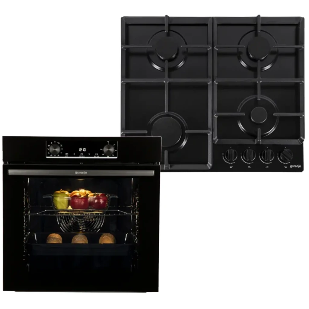 Електрична духова шафа + газова варильна поверхня Gorenje SET BLACK GAS BO6735E02BK + G641EB UA