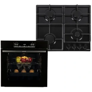 Електрична духова шафа + газова варильна поверхня Gorenje SET BLACK GAS BO6735E02BK + G641EB UA