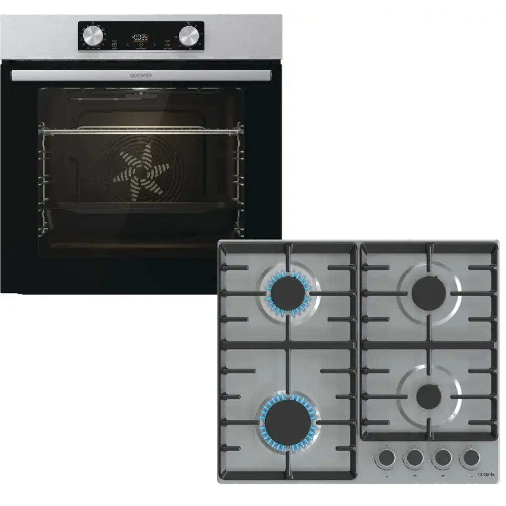 Електрична духова шафа Gorenje BUILT IN SET BO6737E02XK + газова варильна поверхня G642ABX UA