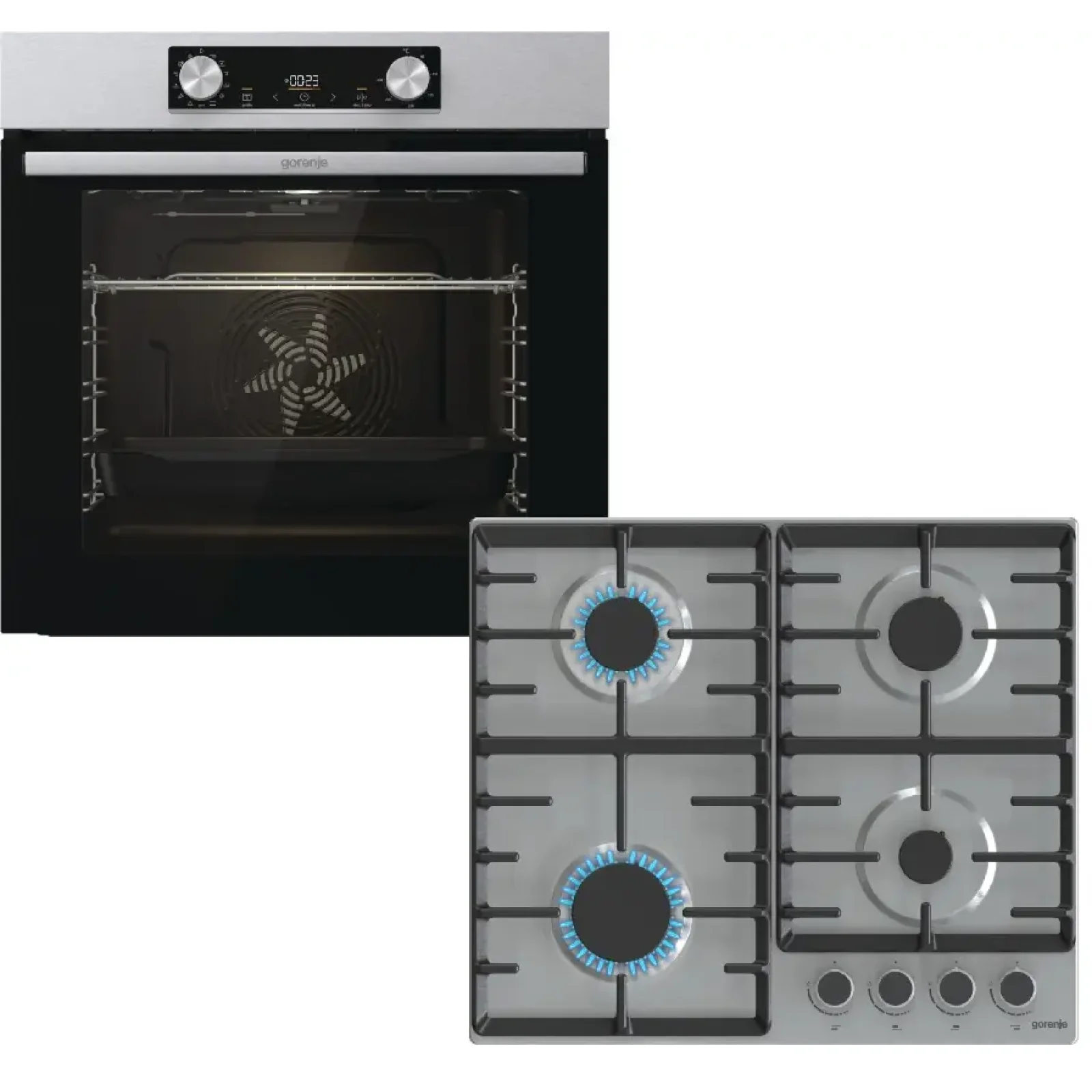Электрический духовой шкаф Gorenje BUILT IN SET BO6737E02XK + газовая варочная поверхность G642ABX UA