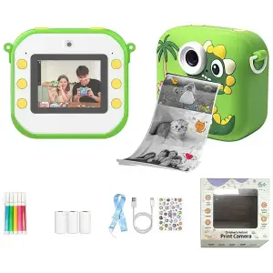 Дитяча камера-принтер DIY TOYS «Динозавр» зелений UA