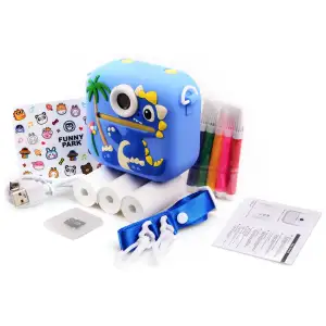 Дитяча камера-принтер DIY TOYS «Динозавр» блакитний UA