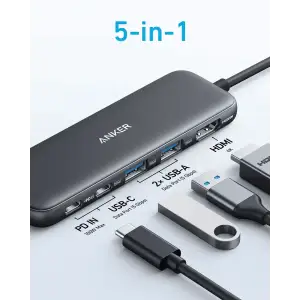 Перехідник Anker USB-C Hub 332 5-in-1 Black UA
