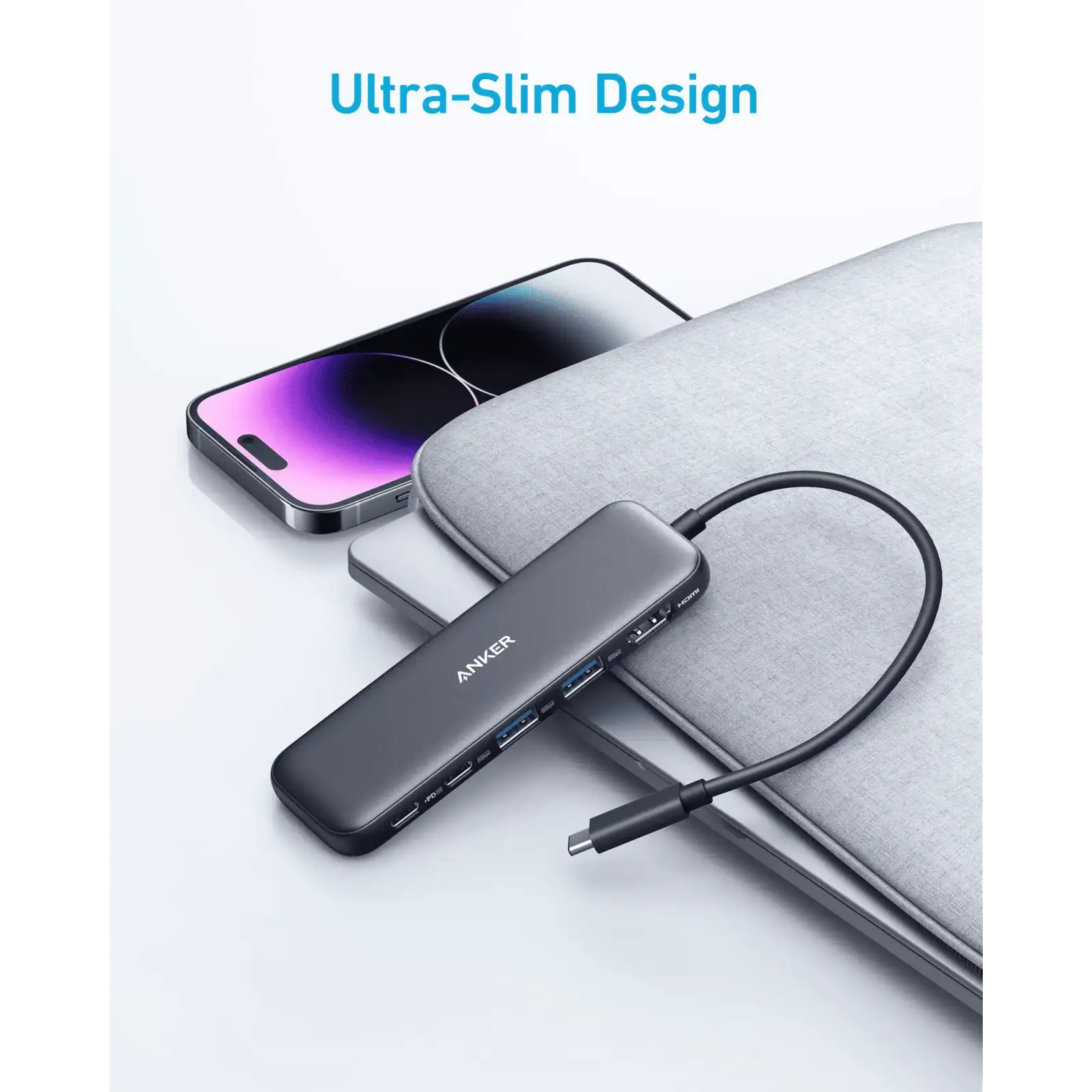 Перехідник Anker USB-C Hub 332 5-in-1 Black UA