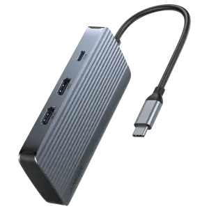 Перехідник Anker USB-C Hub - 7-in-1 - PD in 100W, 2xHDMI, 4xUSB-A Black UA