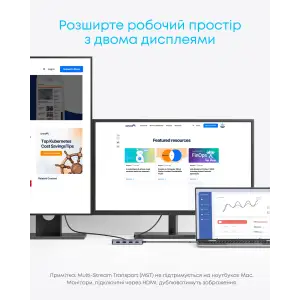 Переходник Anker USB-C Hub - 7-in-1 - PD in 100W, 2xHDMI, 4xUSB-A Black UA