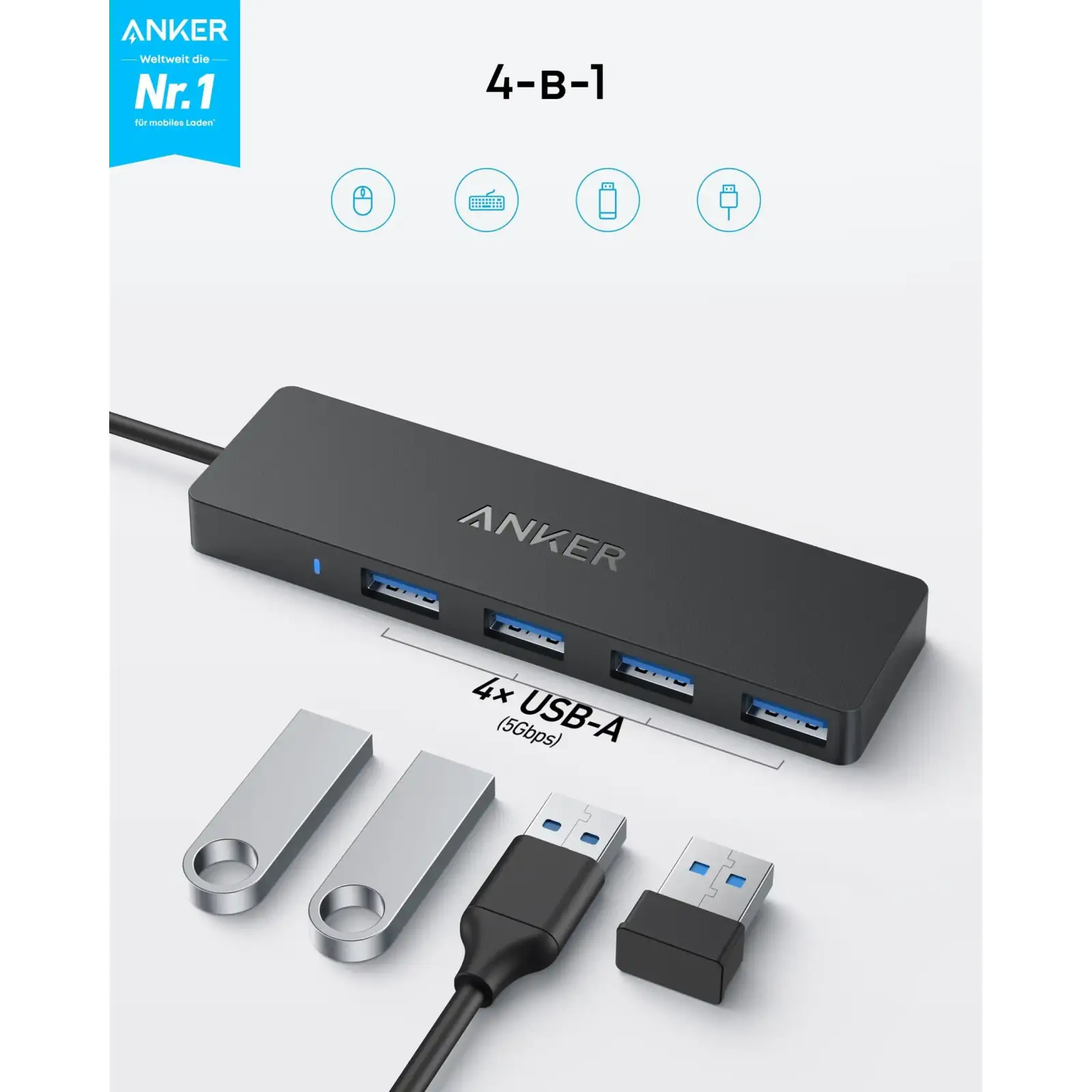 Перехідник Anker PowerExpand Direct 4-in-1 USB-C PD Media Hub UA