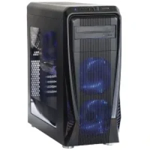 Комп'ютерний корпус QUBE без БЖ QB354 Black-Blue UA