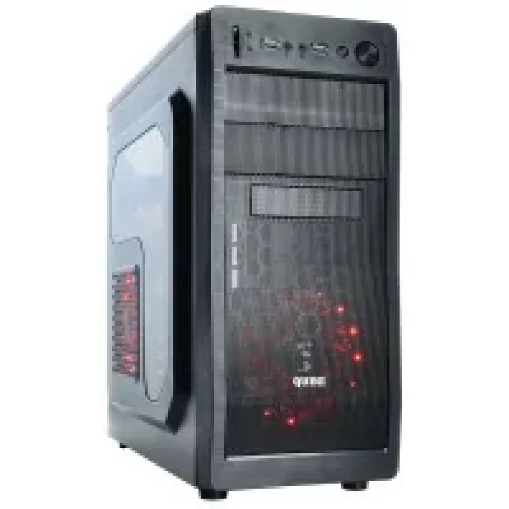 Комп'ютерний корпус QUBE без БЖ QB928A Black Red Чорний Червоний UA