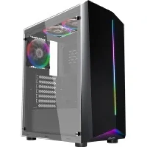 Комп'ютерний корпус 1STPLAYER R6-A-R1 Color LED Black без БЖ UA