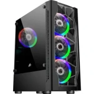 Компьютерний корпус 1STPLAYER D4-BK-R1 Color LED BlackбезБП UA