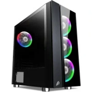 Компьютерний корпус 1STPLAYER B7-E-R1 Color LED Black без БП UA